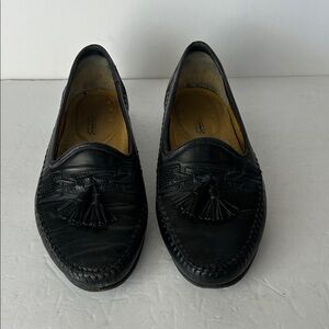 Santoni Black Tassel Loafers for Men